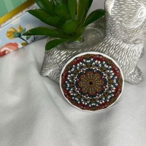 🫟 3/$25 Pop Socket Grip In Ornate Stained Glass Style With Red White Blue & Gold